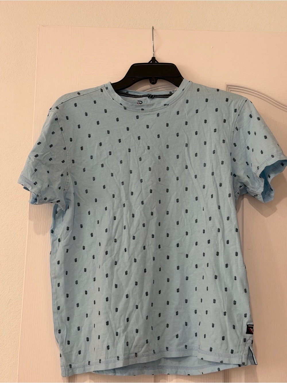 International Report Essentials Men’s Pineapple Print T-Shirt Size S Light Blue